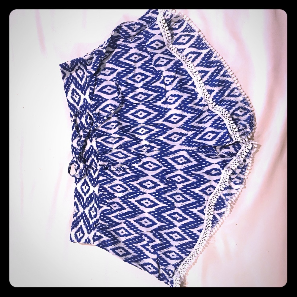 Blue Aztec pattern shorts